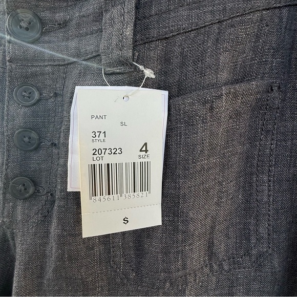 CAbi Slate Gray 100% Linen Flare Pant Size 4 #371 - Picture 3 of 6